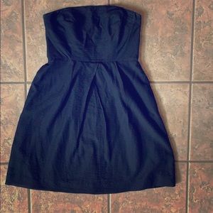 Black Silk and Cotton Strapless Summer Dress
